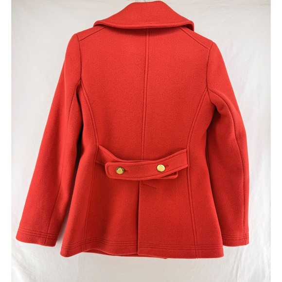 J.Crew Stadium Cloth Nello Gori Wool Peacoat Gold Crest Buttons Size 2 49360 - Picture 2 of 10